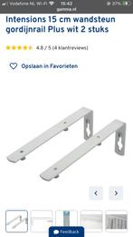 GAMMA 8x Intensions Wandsteun Gordijnrail Plus Wit 15cm, Ophalen of Verzenden, Nieuw, Wit, Minder dan 100 cm