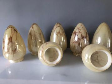 Lampenkappen Gemarmerd Art Deco   PRIJS = PER STUK beschikbaar voor biedingen