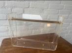 Hollywood Regency vintage plexiglas lectuurbak David Lange, Huis en Inrichting, Woonaccessoires | Krantenbakken en Lectuurbakken