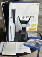 Playstation 5 Slim Disc (1TB) + 2 Games + Oplaadstation, Spelcomputers en Games, Spelcomputers | Sony PlayStation 5, Ophalen, Zo goed als nieuw