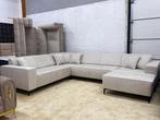 Nieuwe Moderne Hoekbank – Beige met Lounge & Hoge Pootjes, Ophalen, Hoekbank, Vierpersoons of meer, 300 cm of meer