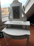 Brocante kaptafel met spiegel - Wit, Ophalen, Gebruikt, 50 tot 100 cm, 150 tot 200 cm