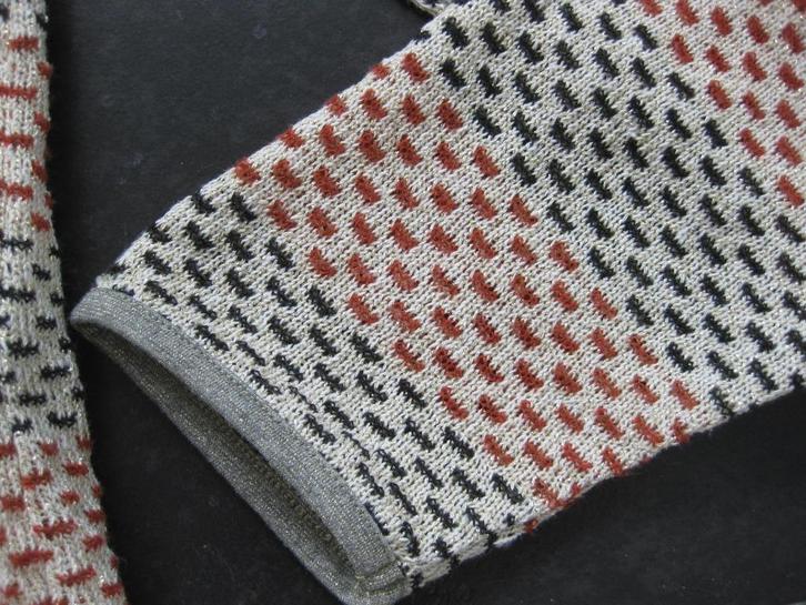 La Fée Maraboutée vest, beige bruin zwart glitter, mt 4 (42), Kleding | Dames, Truien en Vesten, Zo goed als nieuw, Maat 42/44 (L)