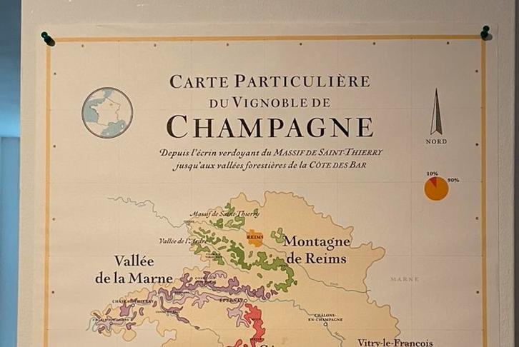 Poster champagne streek 70x50cm, Huis en Inrichting, Woonaccessoires | Wanddecoraties, Zo goed als nieuw, Ophalen