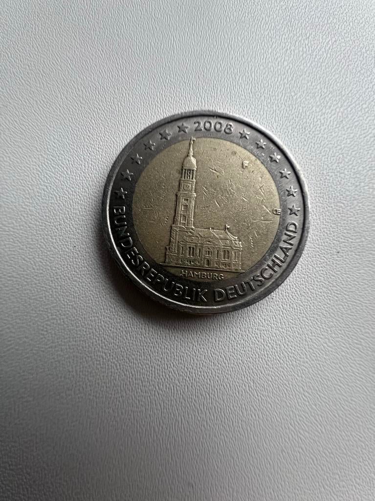 2 Euro 2008 Duitsland Hamburg Misdruk, Postzegels en Munten, Munten | Europa | Euromunten, Ophalen of Verzenden, Duitsland, 2 euro