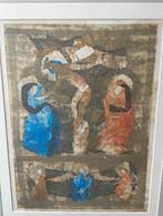 Religieuze reliëf druk 1969 gesigneerd, Antiek en Kunst, Kunst | Litho's en Zeefdrukken, Ophalen of Verzenden
