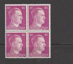 Historie Duitse Rijk, postzegels Adolf Hitler in blok van 4, Verzenden, Overige soorten, Duitsland, Overige typen