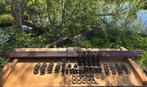 Gordijnroedes en-ringen -wandsteunen-bronsmetaal-vintage, Ophalen, Zo goed als nieuw, Overige kleuren, Klassiek