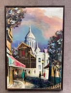 Olieverfschilderij Montmartre, 40x56 cm, Antiek en Kunst, Kunst | Schilderijen | Klassiek, Ophalen of Verzenden