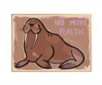 Kinderposter Muurposter Walrus 70 x 50 cm Studio Loco, Studioloco2@gmail.com, Nieuw, Wanddecoratie, Studio Loco