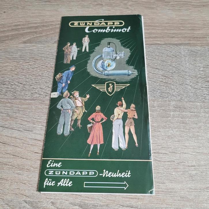 Zundapp Folder D +/- 1953 Combimot 6 pagina's, Fietsen en Brommers, Handleidingen en Instructieboekjes, Gebruikt, Verzenden