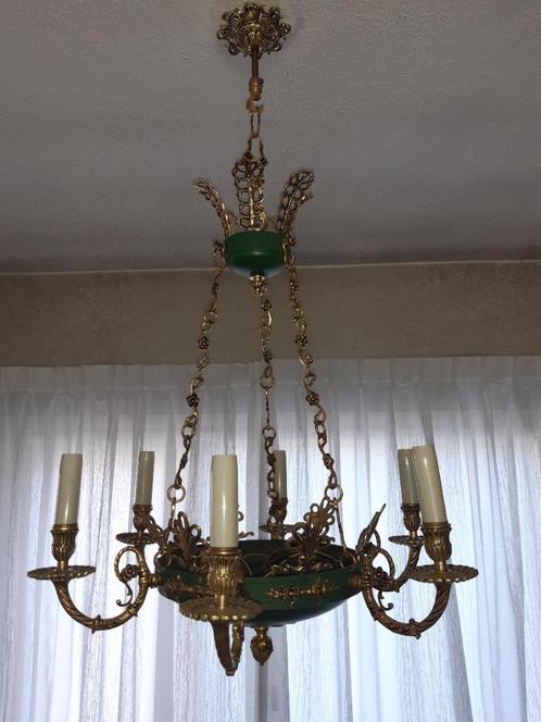 Empire lamp, Huis en Inrichting, Lampen | Hanglampen, Gebruikt, 50 tot 75 cm, Metaal, Ophalen