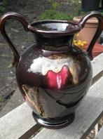 Vintage Franse Vaas Vallauris Verguld-Druipglazuur Jaren 50, Antiek en Kunst, Antiek | Vazen, Ophalen of Verzenden