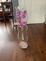 Glazen vaas met kunst orchidee 70 cm hoog mooi voor paastak, Huis en Inrichting, Woonaccessoires | Vazen, Ophalen, Overige kleuren