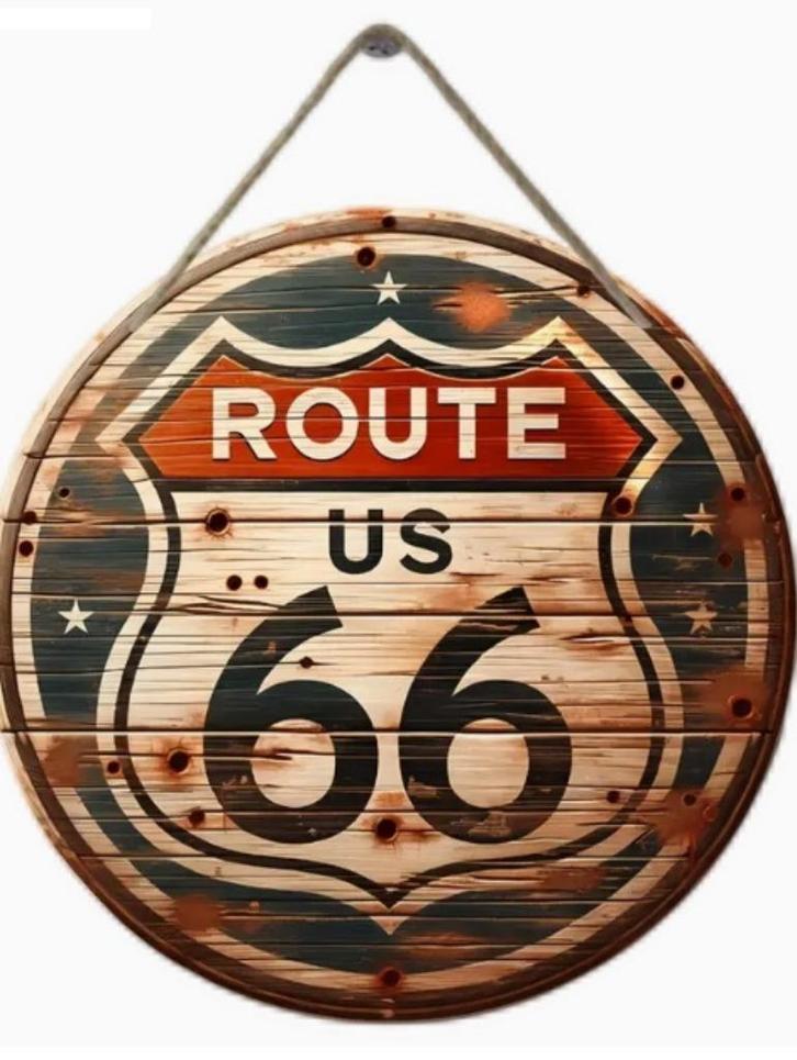 Wandbord - route 66, Huis en Inrichting, Woonaccessoires | Wanddecoraties, Nieuw, Ophalen of Verzenden