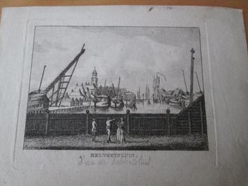 Hellevoetsluis. ets Helvoetsluis haven. 19e eeuw beschikbaar voor biedingen