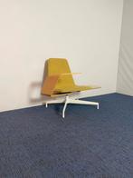 2 x Fauteuil Haworth Harbor Work Lounge, mosterdgroen/wit, Ophalen, Gebruikt, 75 tot 100 cm, Stof