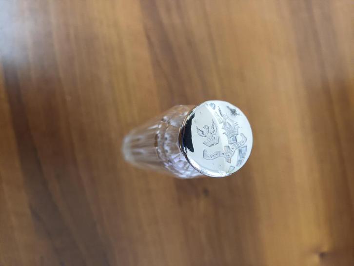 FLACON MET ZILVEREN DOP, Antiek en Kunst, Antiek | Glas en Kristal, Ophalen of Verzenden