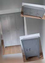 Grijze tienerkamer set: kast, dressoir, nachtkastje, Ophalen of Verzenden, Gebruikt, Eenpersoons, Industrieel