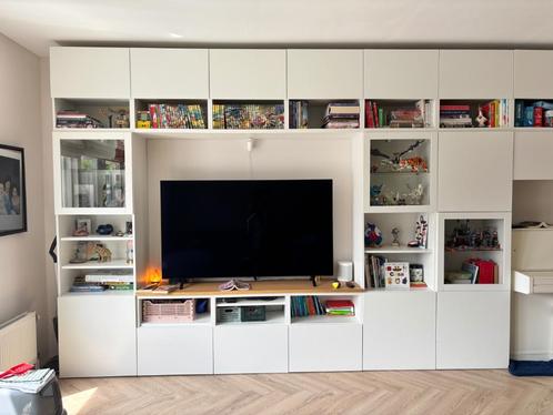 Besta TV- meubel combinatie wit, Huis en Inrichting, Kasten | Televisiemeubels, Zo goed als nieuw, 200 cm of meer, 200 cm of meer