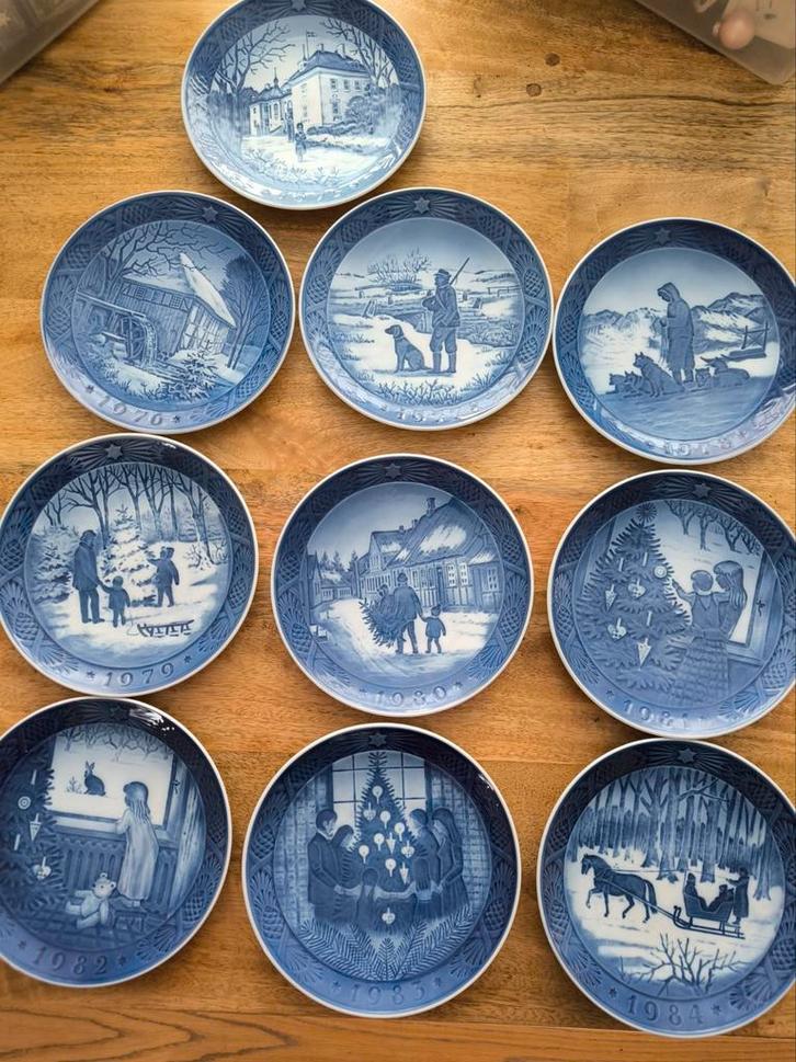 Royal Copenhagen Jaarborden Kerstborden 1975-1984, Antiek en Kunst, Antiek | Wandborden en Tegels, Ophalen of Verzenden
