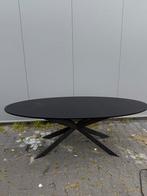 220 x 100 eettafel ovaal zwart matrix, Ophalen, 100 tot 150 cm, Vijf personen of meer, Rechthoekig