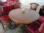 Complete eethoek, noten. Tafel met 6 stoelen., Huis en Inrichting, Complete eetkamers, Ophalen, Gebruikt