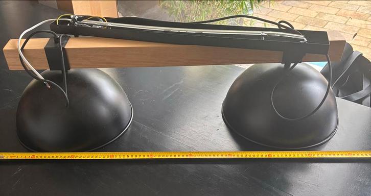 Mooie hanglamp voor eettafel of werkplek, Huis en Inrichting, Lampen | Hanglampen, Zo goed als nieuw, Minder dan 50 cm, Hout, Ophalen