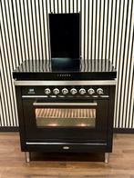 Luxe Boretti Fornuis zwart hoogglans Incl. Afzuigkap 90 cm, Witgoed en Apparatuur, Fornuizen, Fornello Esperta, Ophalen of Verzenden