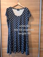 Super leuke polkadot stretch jurk blauw/wit xl /44/46, Kleding | Dames, Jumpsuits, Jessica, Blauw, Maat 46/48 (XL) of groter, Ophalen of Verzenden
