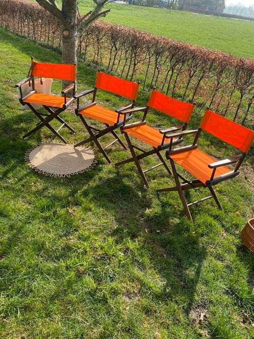 Vintage regisseursstoelen - Fehr St. Gallen - 4 stuks, Tuin en Terras, Tuinstoelen, Zo goed als nieuw, Overige materialen, Inklapbaar