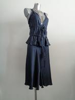 Jorando Italy feestelijke nachtblauwe zijden designer jurk, Maat 38/40 (M), Blauw, Nieuw, Ophalen of Verzenden