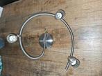 Plafondlamp met 3 spotjes, Ophalen, Zo goed als nieuw, Metaal of Aluminium, Halogeen