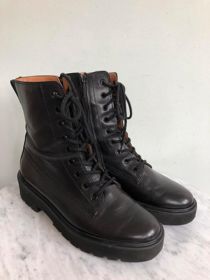 Paul Green dames veter boots maat 38, zwart leer, z.g.a.n, Kleding | Dames, Schoenen, Zo goed als nieuw, Zwart, Ophalen of Verzenden