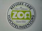 Sticker Stichting ZOA Refugee Care Vluchtelingenzorg, Verzamelen, Stickers, Bedrijf of Vereniging, Ophalen of Verzenden, Zo goed als nieuw