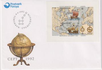Foroyar 1992 Sa145 Blok Ontdekking Amerika Globe beschikbaar voor biedingen