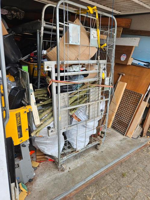 Rolcontainer 2 gaashekkken, Doe-het-zelf en Verbouw, Transportwagens, Gebruikt, Transportkar, Ophalen of Verzenden