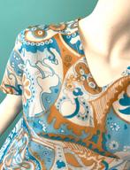 Vintage jaren 70 mini-jurk lichtblauw/beige maat 40, Kleding | Dames, Maat 38/40 (M), Verzenden, Beige, Vintage