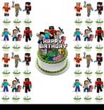 Minecraft roblox taart set, Ophalen of Verzenden, Nieuw, Taarten, Versiering