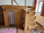 Hoogslaper van steigerhout met vaste trap en ladenkast, Ophalen, Gebruikt, Hoogslaper