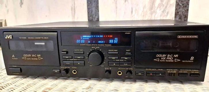 JVC TD-W218 Double Deck Cassette Recorder- Perfect staat, Audio, Tv en Foto, Cassettedecks, JVC, Ophalen of Verzenden