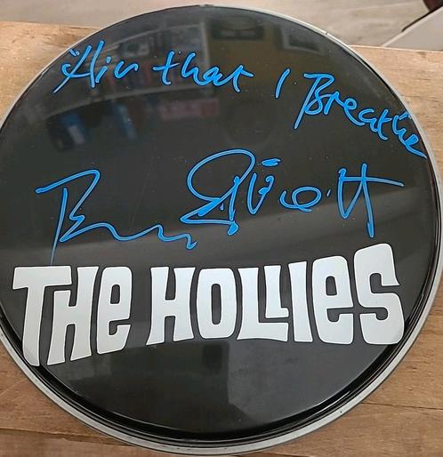 The Hollies drummer Bobby Elliott Handtekening Gesigneerd, Verzamelen, Muziek, Artiesten en Beroemdheden, Zo goed als nieuw, Instrument of Toebehoren