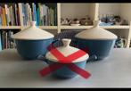2x Fris Edam Jubilant blauw/wit dekschalen, Ophalen of Verzenden