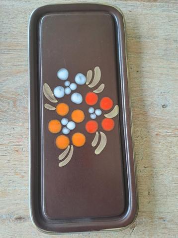 Retro Aardewerk Dienblad - Maison - Vintage Serveerschaal beschikbaar voor biedingen