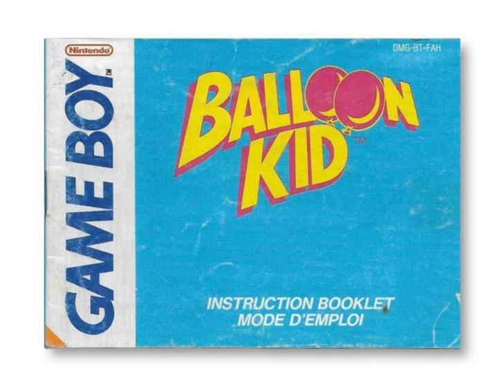 Handleiding Nintendo Game Boy: Balloon Kid, Spelcomputers en Games, Games | Nintendo Game Boy, Zo goed als nieuw, 1 speler, Vanaf 3 jaar