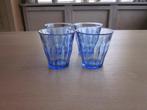 Duralex france 4 blauwe picardi glazen D8cm H8cm  160cc, Huis en Inrichting, Keuken | Servies, Glas of Glazen, Ophalen of Verzenden