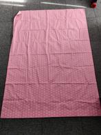 Gordijn stof (excl. Gordijn haken) roze met witte hartjes 2x, Ophalen, 120 cm of meer, Zo goed als nieuw, Katoen