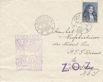 Nederland - 1937 - Envelop met NVPH-299 - Naar Indië beschikbaar voor biedingen