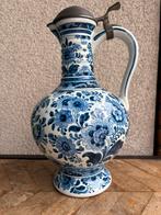 Delfts blauwe kan met tinnen deksel, Antiek en Kunst, Antiek | Vazen, Ophalen