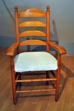 Staphorster eettafelstoel, blank eiken met leuningen, Huis en Inrichting, Ophalen, Hout, Staphorster, Gebruikt